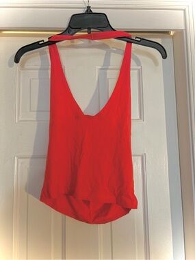 Sexy Summer Festival Women’s Red V-Neck Tank Top - Size Small